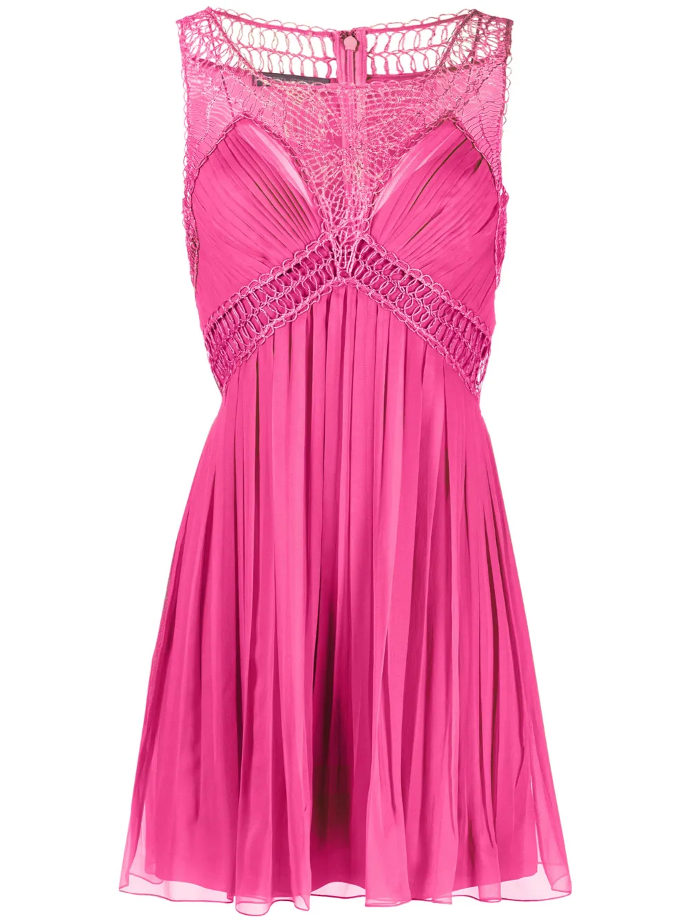 Alberta Ferretti Chiffon Silk Mini Dress In Pink