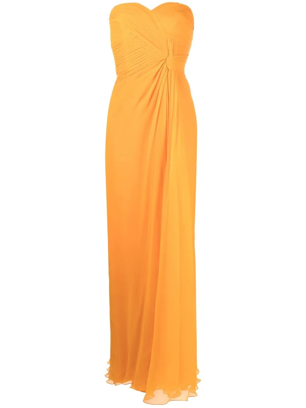 

Alberta Ferretti gathered strapless gown - Orange