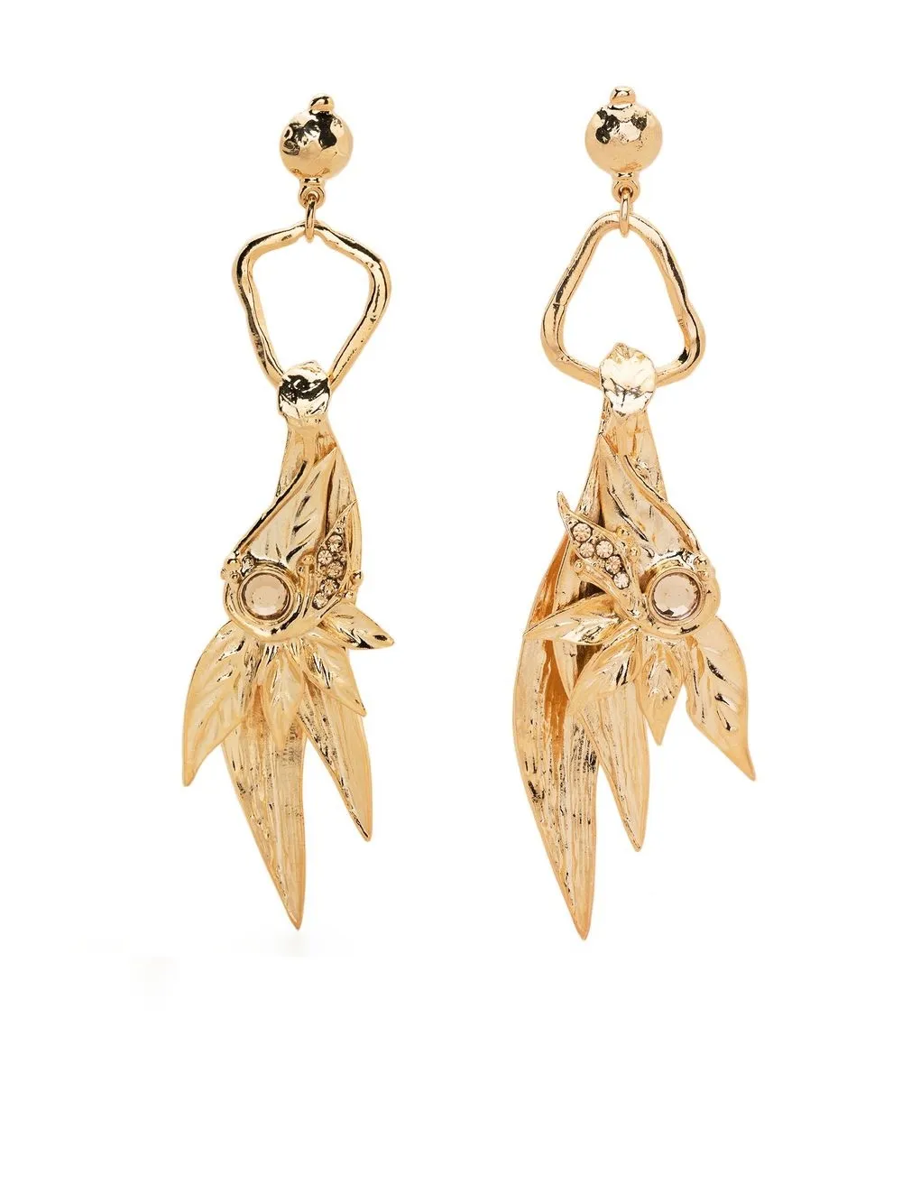 

Alberta Ferretti aretes con detalles de strass - Dorado