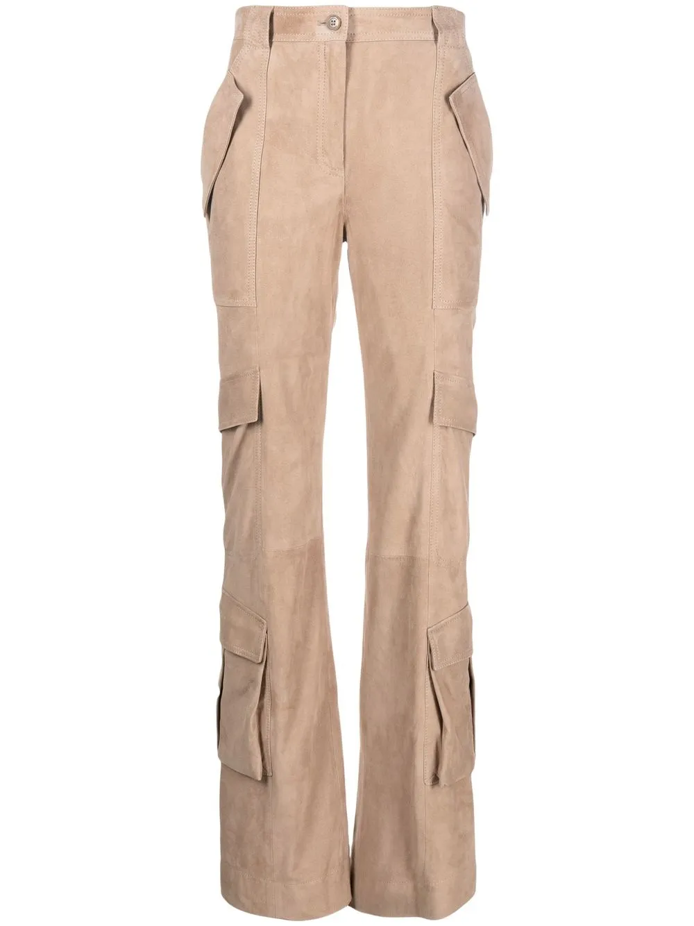 

Alberta Ferretti leather cargo trousers - Neutrals