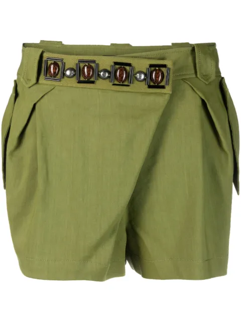 Alberta Ferretti shorts con detalles de piedra