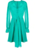 Alberta Ferretti pleated long-sleeve minidress - Green