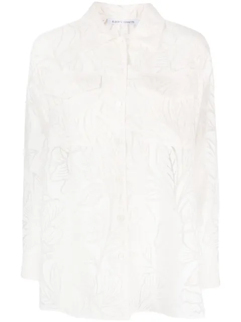 Alberta Ferretti camisa transparente con motivo floral
