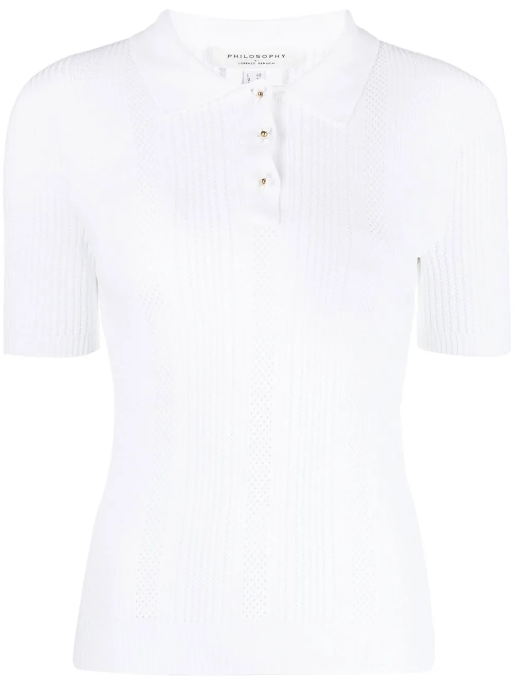 

Philosophy Di Lorenzo Serafini open-knit polo shirt - White