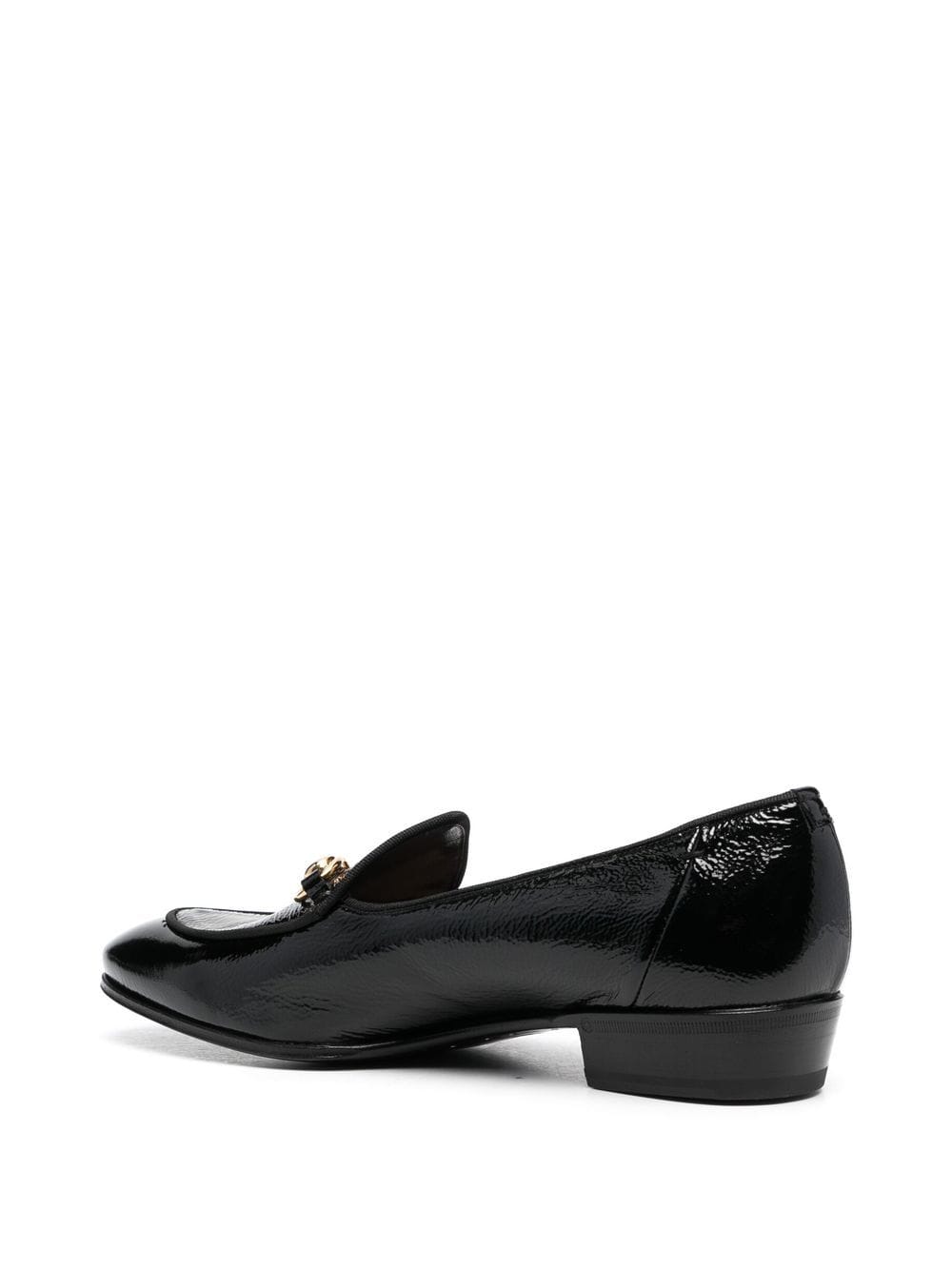 Shop Lidfort Chain-trim Leather Loafers In Black