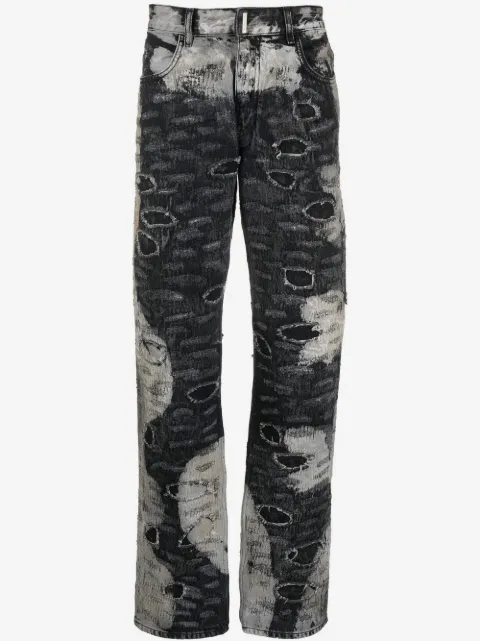 Givenchy distressed-effect straight-leg trousers