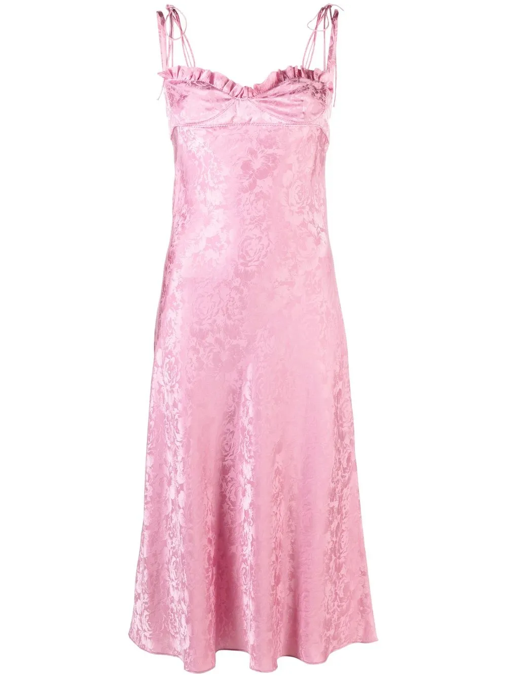 

The Garment floral jacquard silk midi dress - Pink