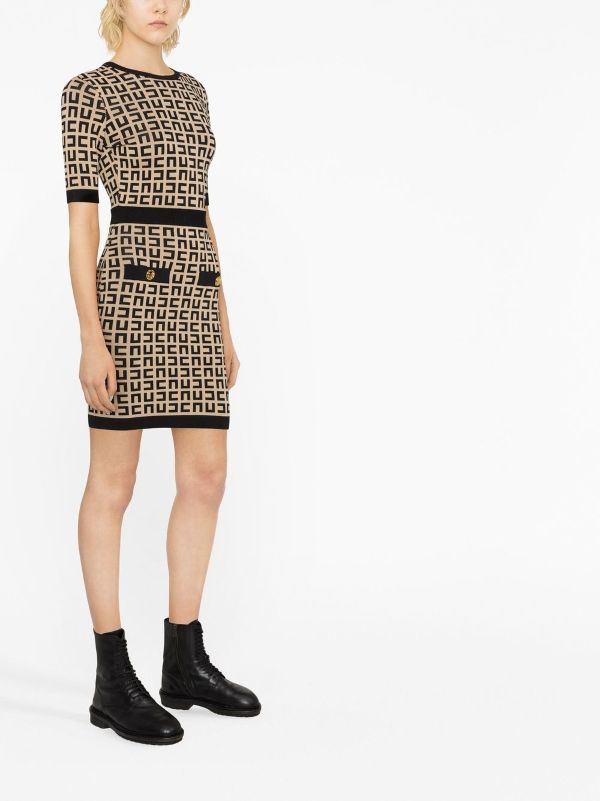 Elisabetta Franchi Maze Pattern Mini Dress - Farfetch