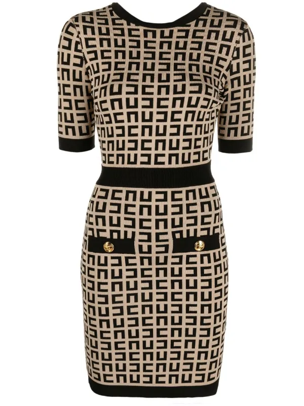 Elisabetta Franchi Maze Pattern Mini Dress - Farfetch