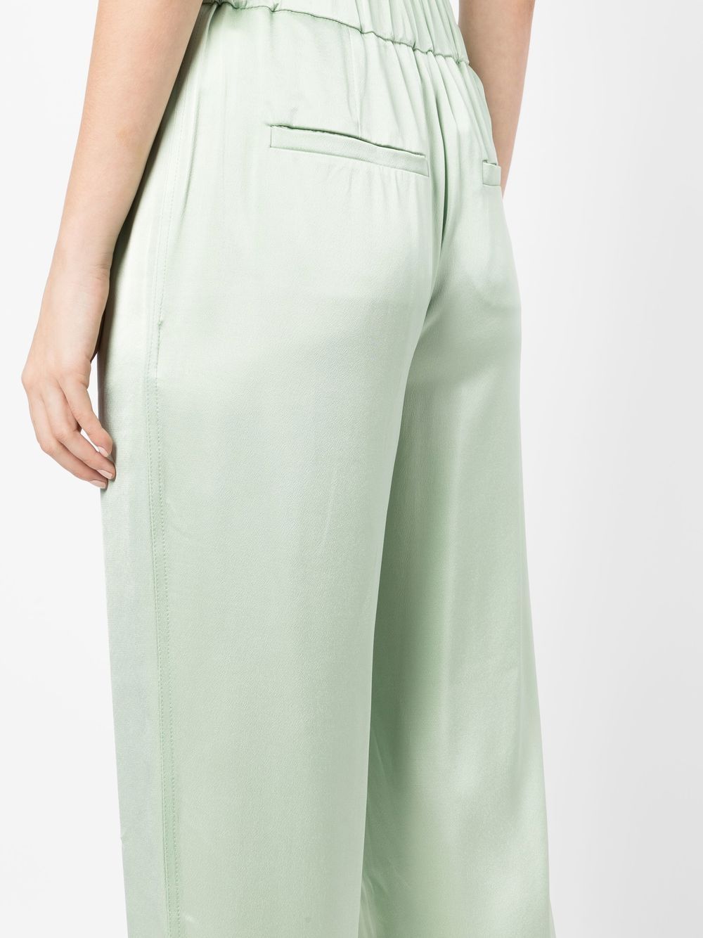 Shop Aeron Aurella Drawstring Satin Trousers In Green