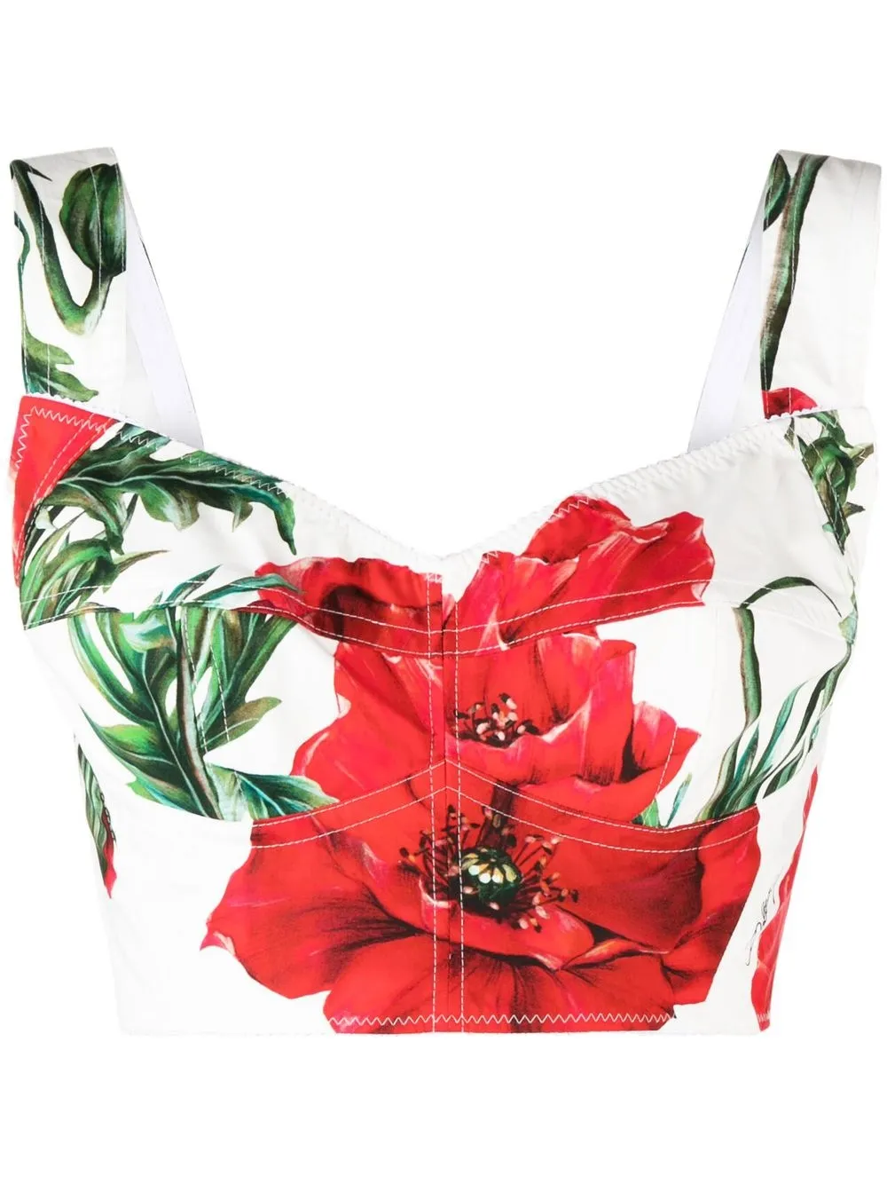 DOLCE & GABBANA FLORAL-PRINT CORSET TOP