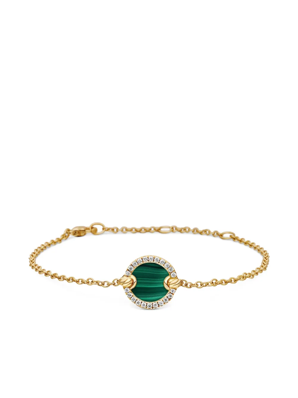 David Yurman 18kt yellow gold Petite DY Elements Center Station chain diamond bracelet (11mm) | Gold | Image 1
