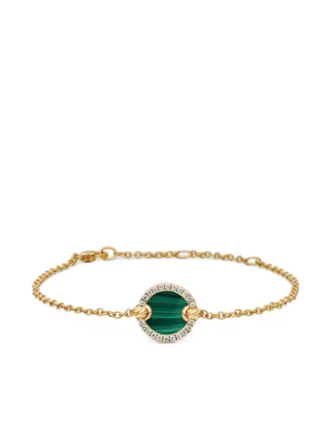 David Yurman سوار سلسلة 'بوتيت DY إيليمانتس سنتر ستايشن' ذهب أصفر عيار 18 وترصيع ألماس (11 ملم)