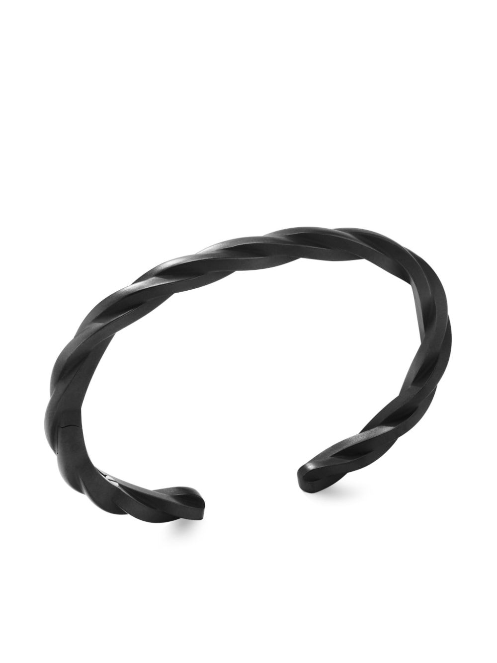 Shop David Yurman Twisted Cable Cuff Bracelet In Black