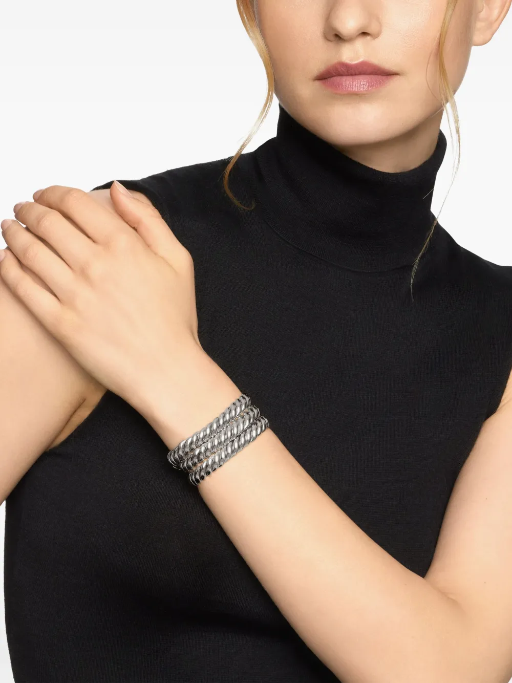 David Yurman Bracciale Sculpted Cable Triple Wrap in argento sterling (8,5mm) | Image 2