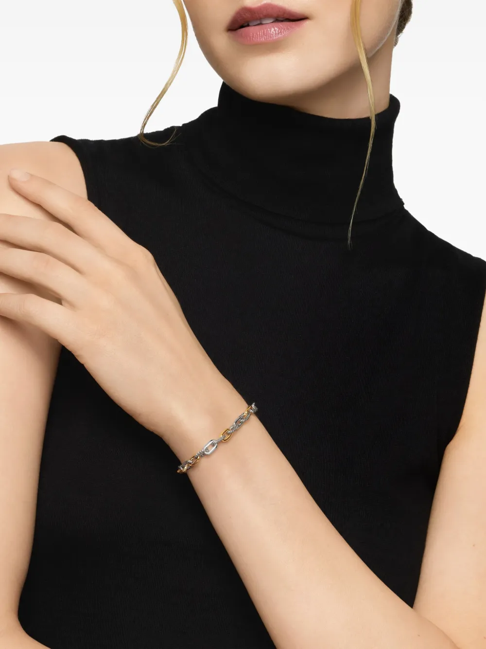 David Yurman 18kt yellow gold and sterling silver DY Madison chain bracelet (5.5mm) | Image 2