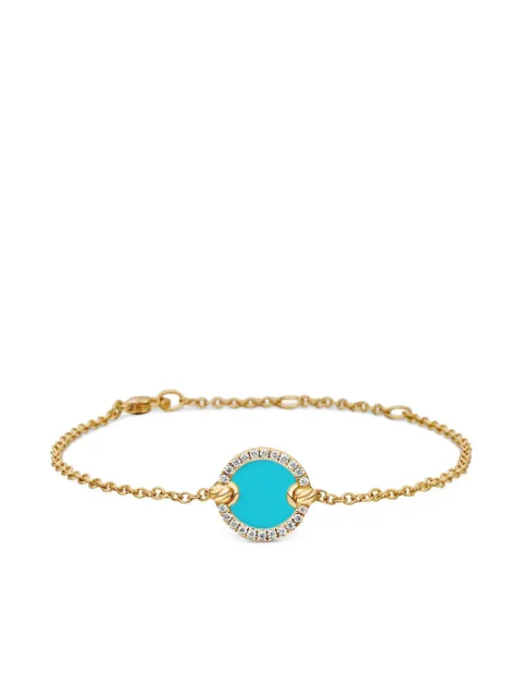 David Yurman 18kt yellow gold Petite DY Elements Center Station chain diamond bracelet (11mm)