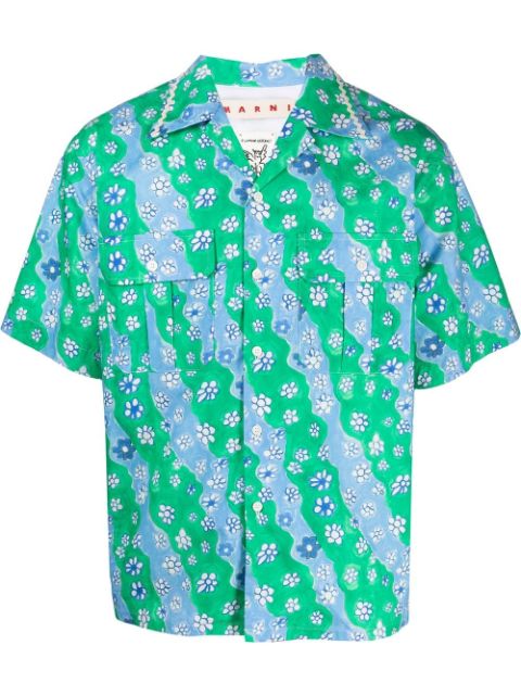 Marni floral-print short-sleeved shirt Men