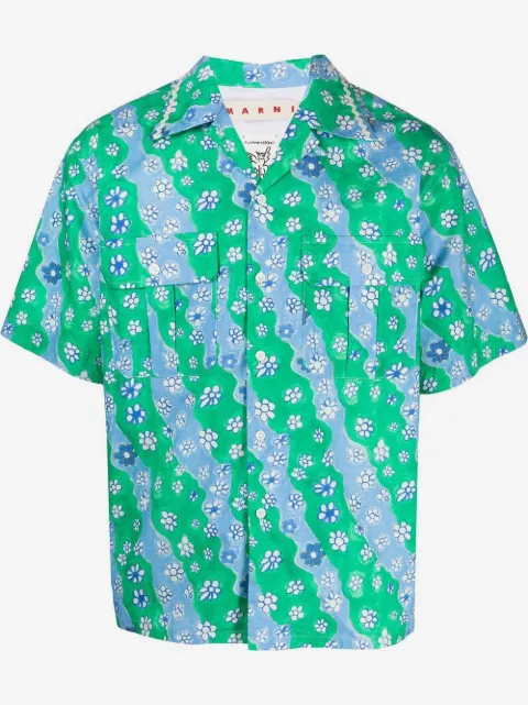 Marni floral-print short-sleeved shirt