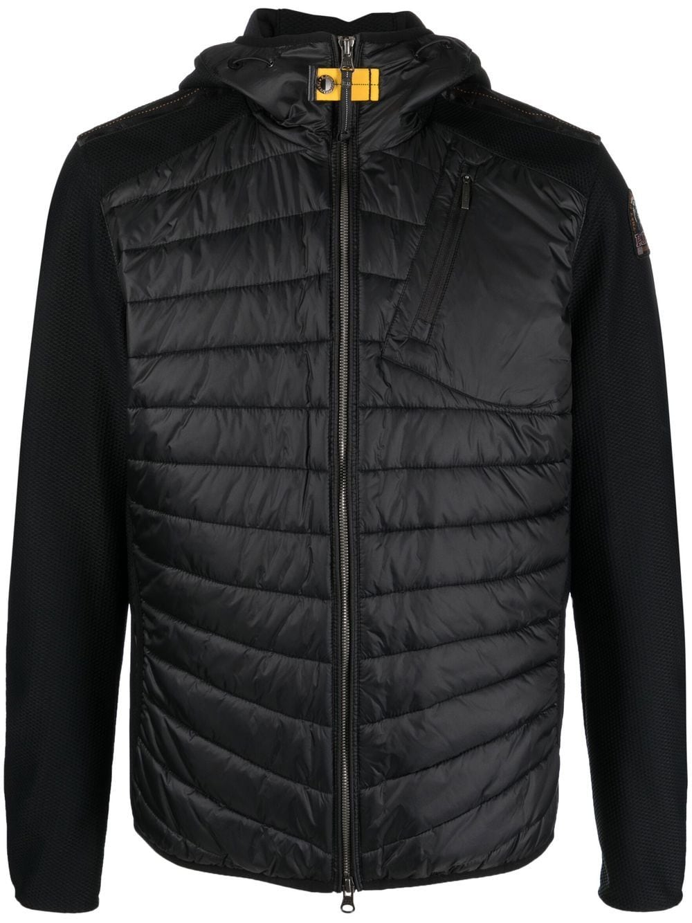 Parajumpers Quilted Zip-up Hooded Jacket In Black