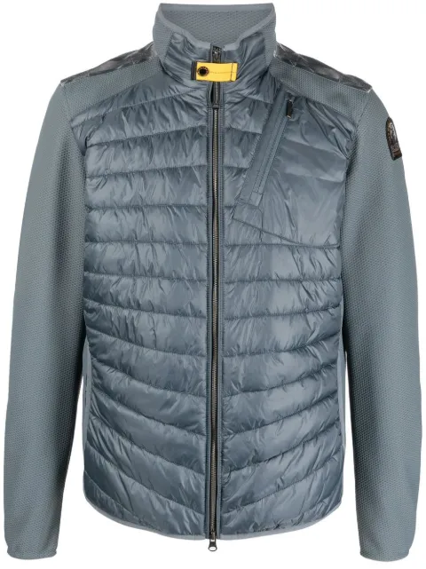 zip-up quilted jacket