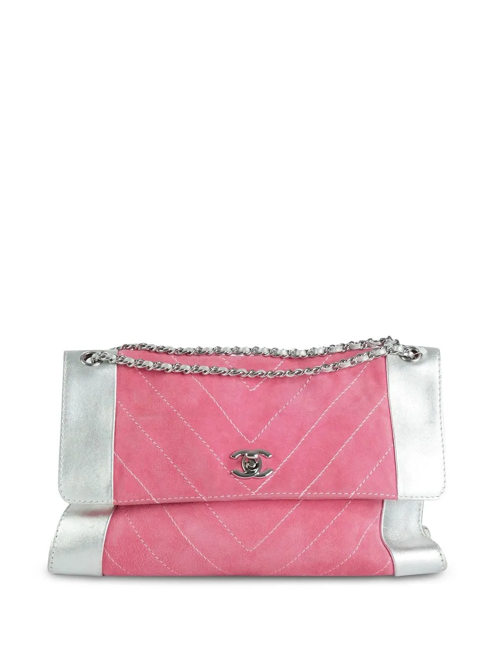 

CHANEL Pre-Owned 2012 suede-panelled shoulder bag - Pink