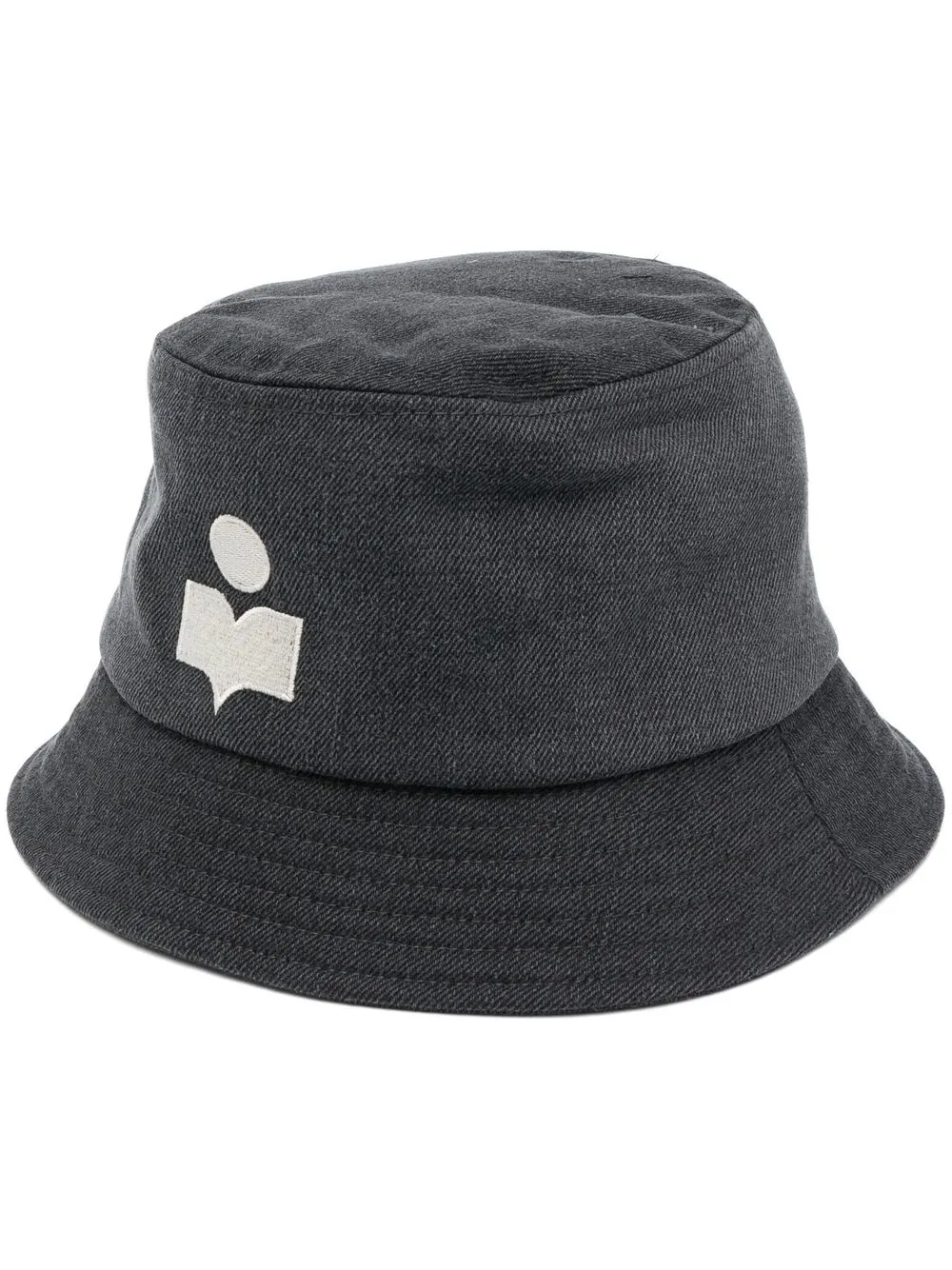 Isabel Marant logo-embroidered denim bucket hat - Black