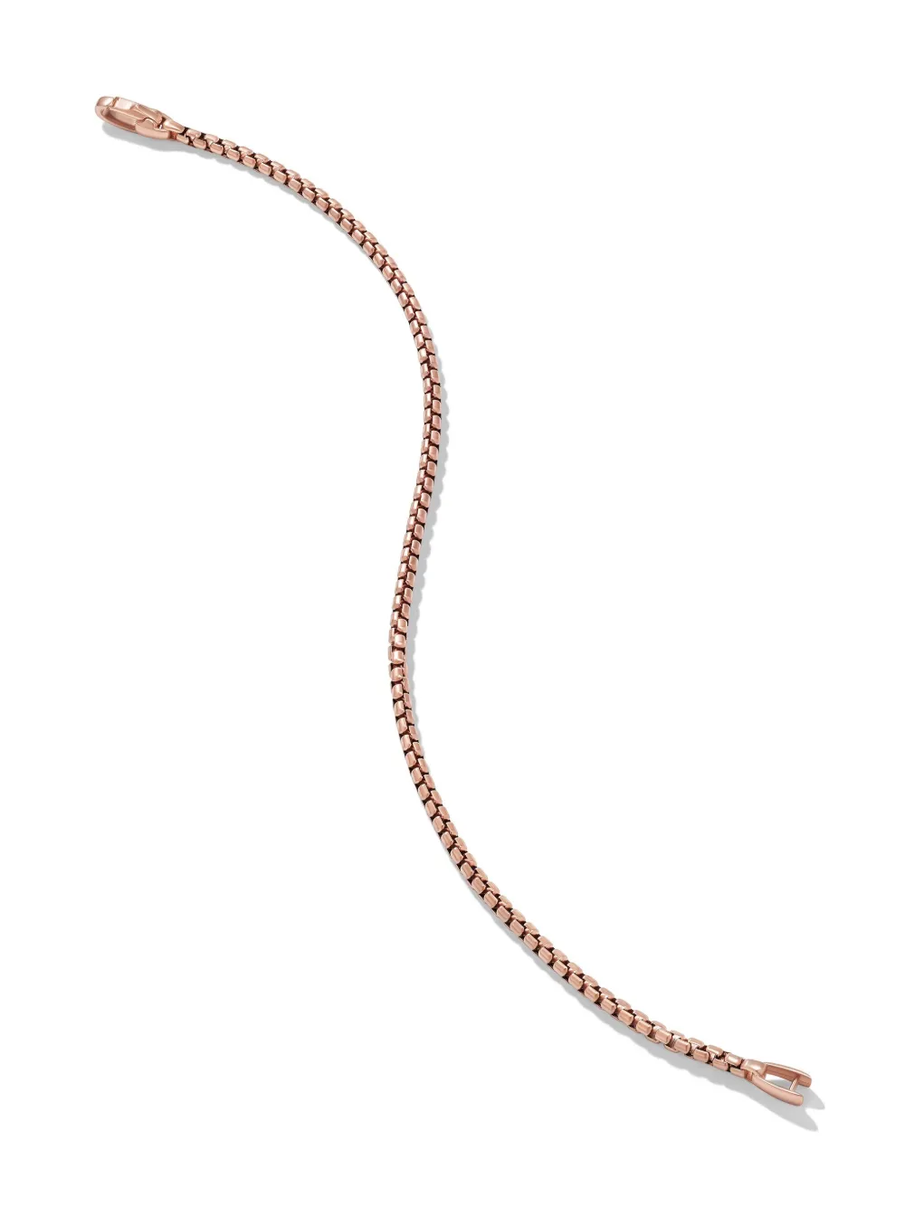 David Yurman 18kt Rose Gold 3.4mm Box Chain Bracelet In Pink