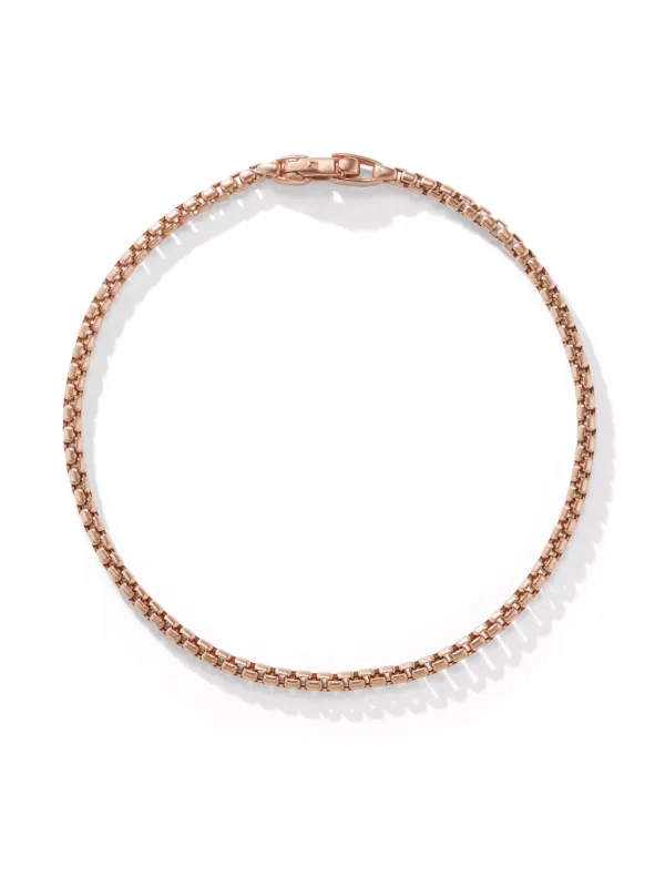 David Yurman Box Chain ブレスレット 2.7mm 18Kローズゴールド