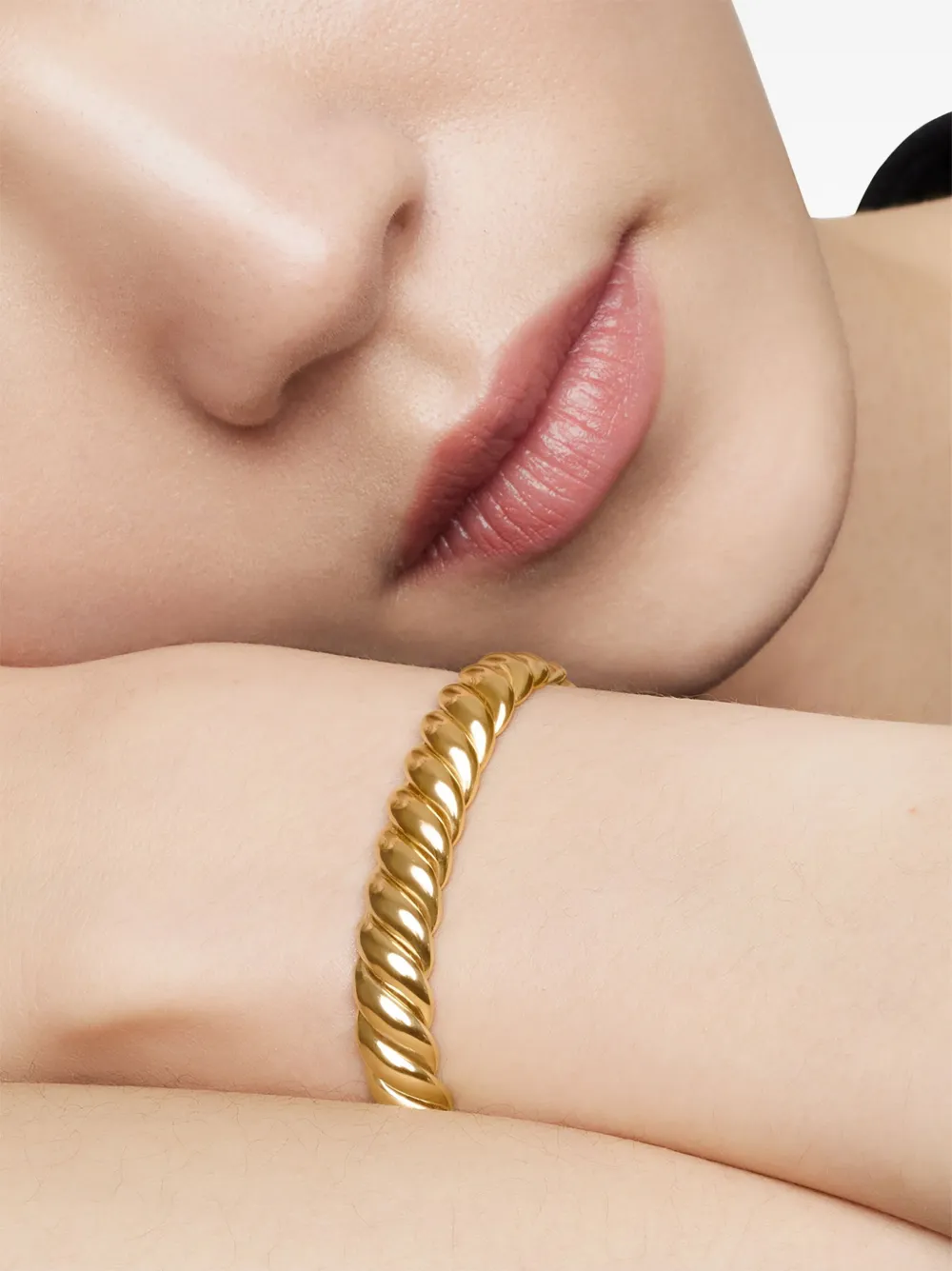  David Yurman 18kt Yellow Gold Sculpted Cable Bracelet (8.5mm) 