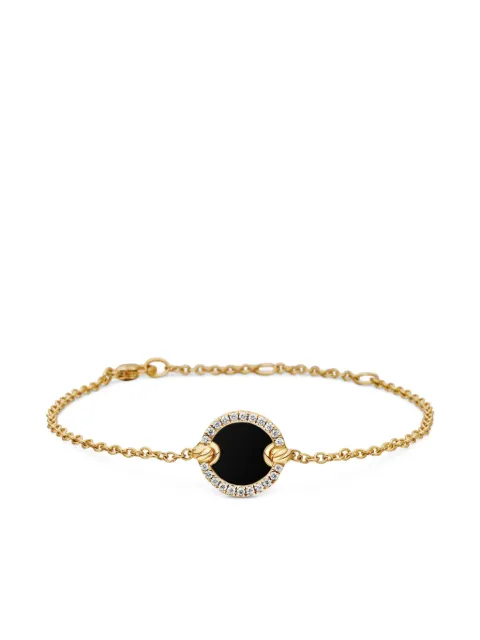 David Yurman 18kt yellow gold Petite DY Elements Center Station Chain diamond bracelet (11mm)