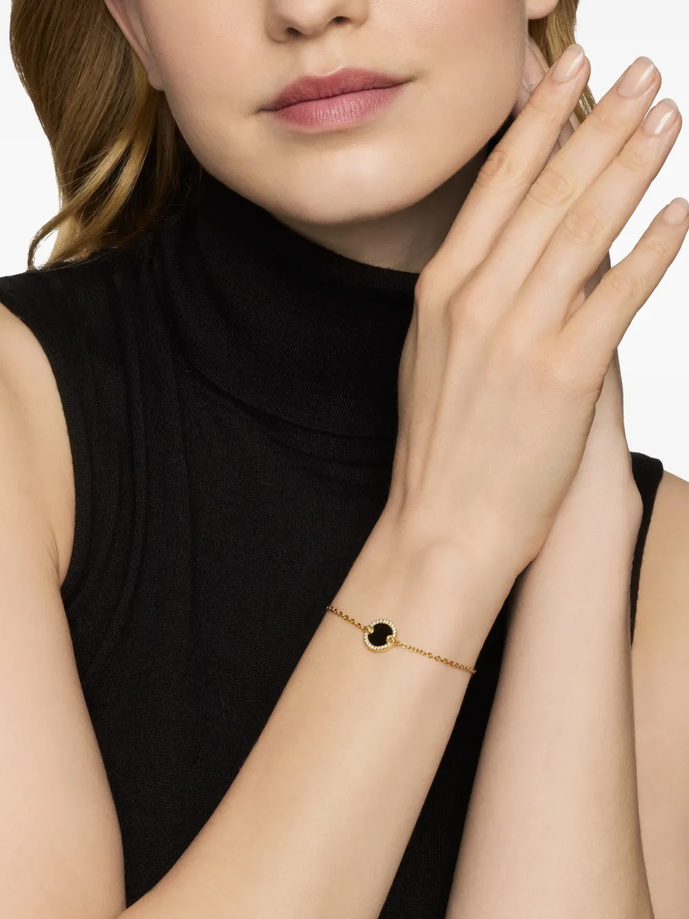 David Yurman Pulsera Petite Dy Elements Centre Station Chain De 11 Mm En Oro Amarillo De 18 Ct Con Diamantes - Dorado 