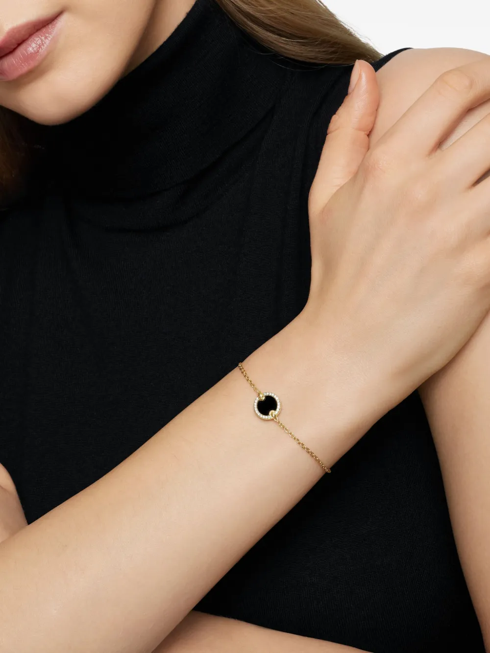  David Yurman Pulsera Petite Dy Elements Centre Station Chain De 11 Mm En Oro Amarillo De 18 Ct Con Diamantes - Dorado 