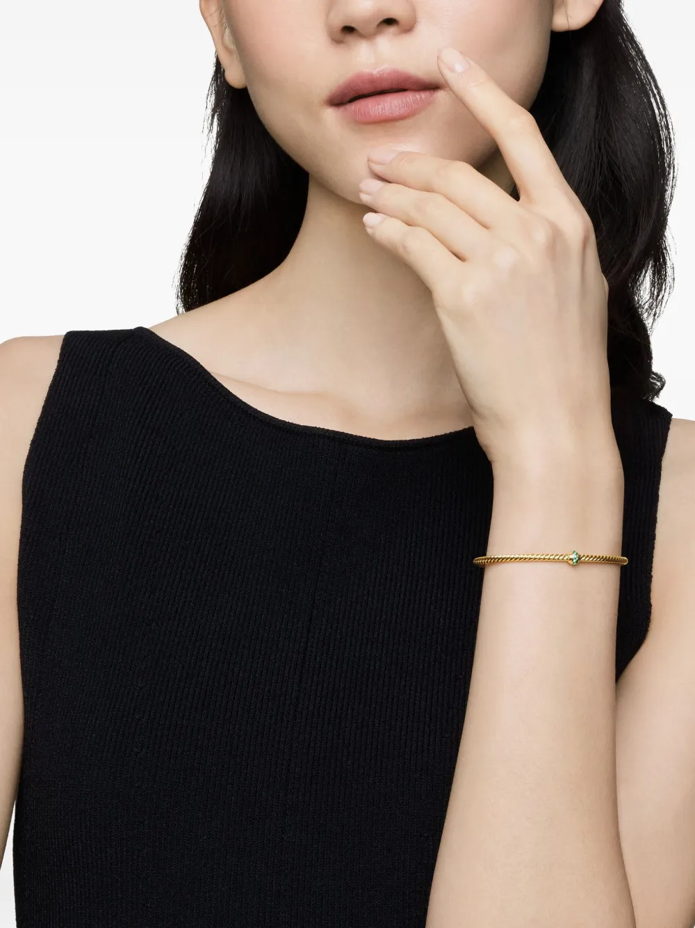 David Yurman 18kt yellow gold Classic Cablespira Station pavé bracelet (3mm) | Image 2