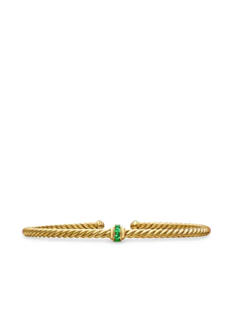 David Yurman pulsera Classic Cablespira Station en oro amarillo de 18kt y pavé de 3mm