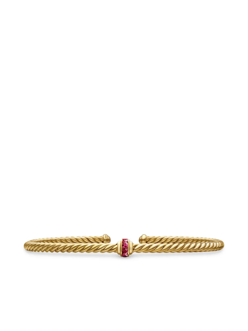 David Yurman 18kt yellow gold Classic Cablespira Station pavé bracelet (3mm) | Gold | Image 1