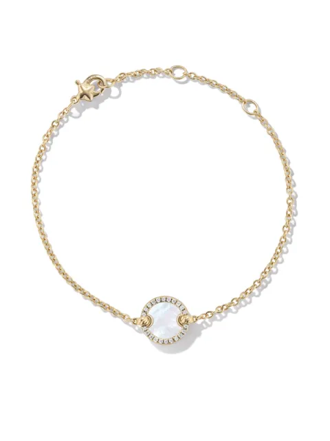David Yurman 18kt yellow gold Petite DY Elements Center Station chain diamond bracelet (11mm)