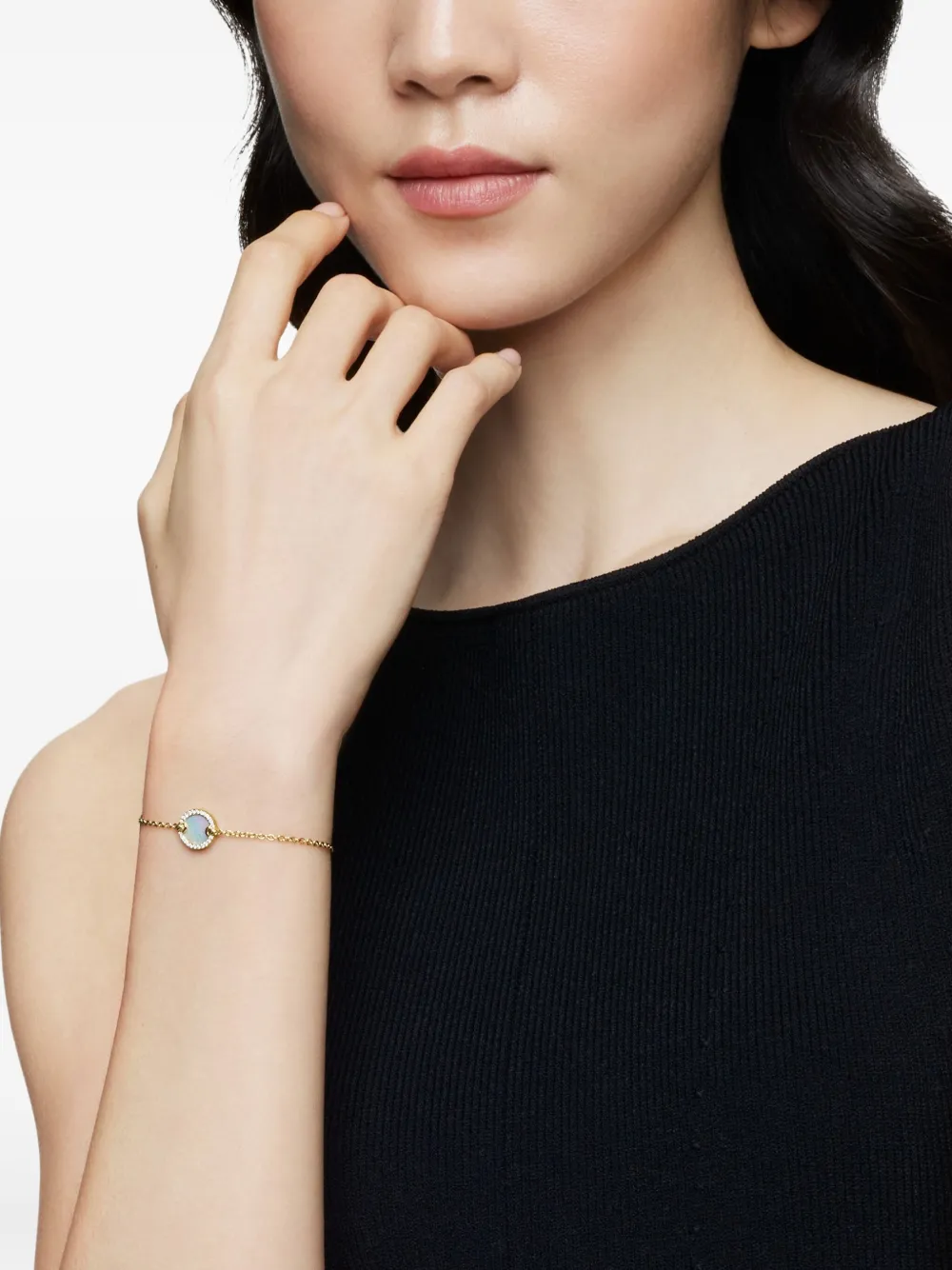 David Yurman 18kt yellow gold Petite DY Elements Center Station chain diamond bracelet (11mm) | Image 2