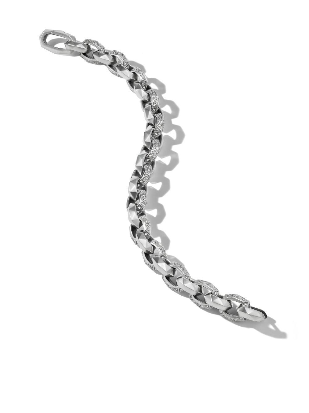 Shop David Yurman Sterling Silver Torqued Faceted Diamond Bracelet