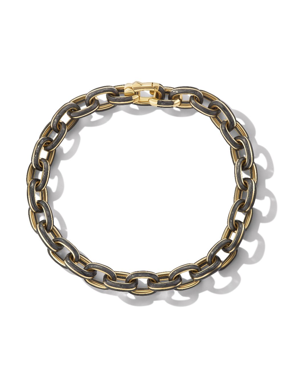 DAVID YURMAN 18KT YELLOW GOLD FORGED CARBON LINK BRACELET