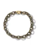 David Yurman 18kt yellow gold Forged Carbon link bracelet (9mm)