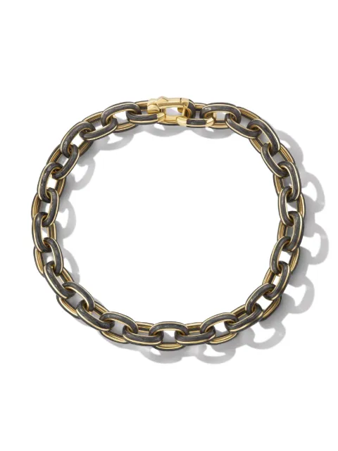 David Yurman pulsera de eslabones Forged Carbon en oro amarillo de 18kt de 9mm
