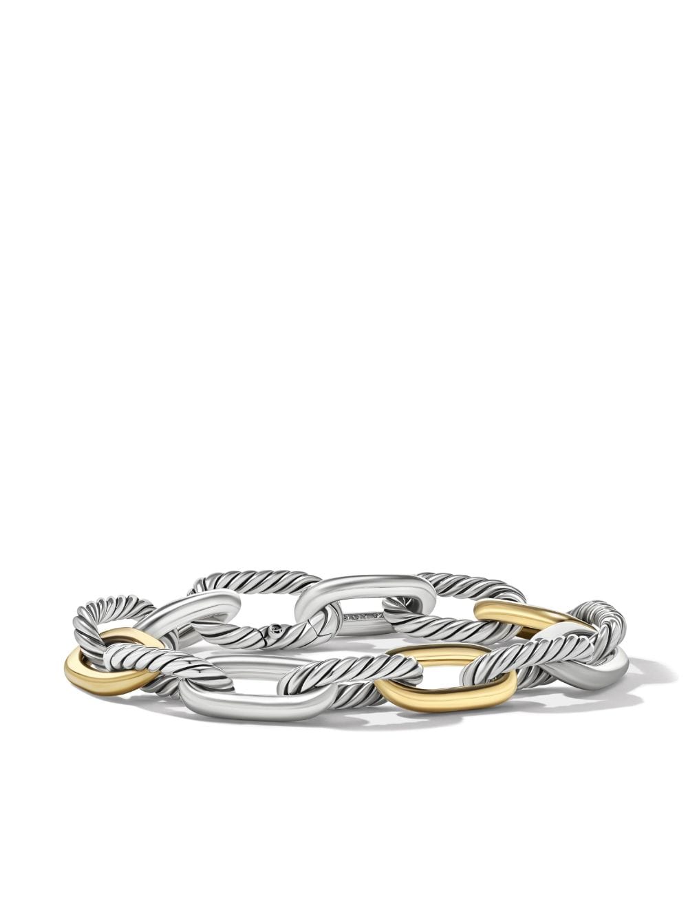 Shop David Yurman 18kt Yellow Gold And Silver Madison 11mm Chain Bracelet