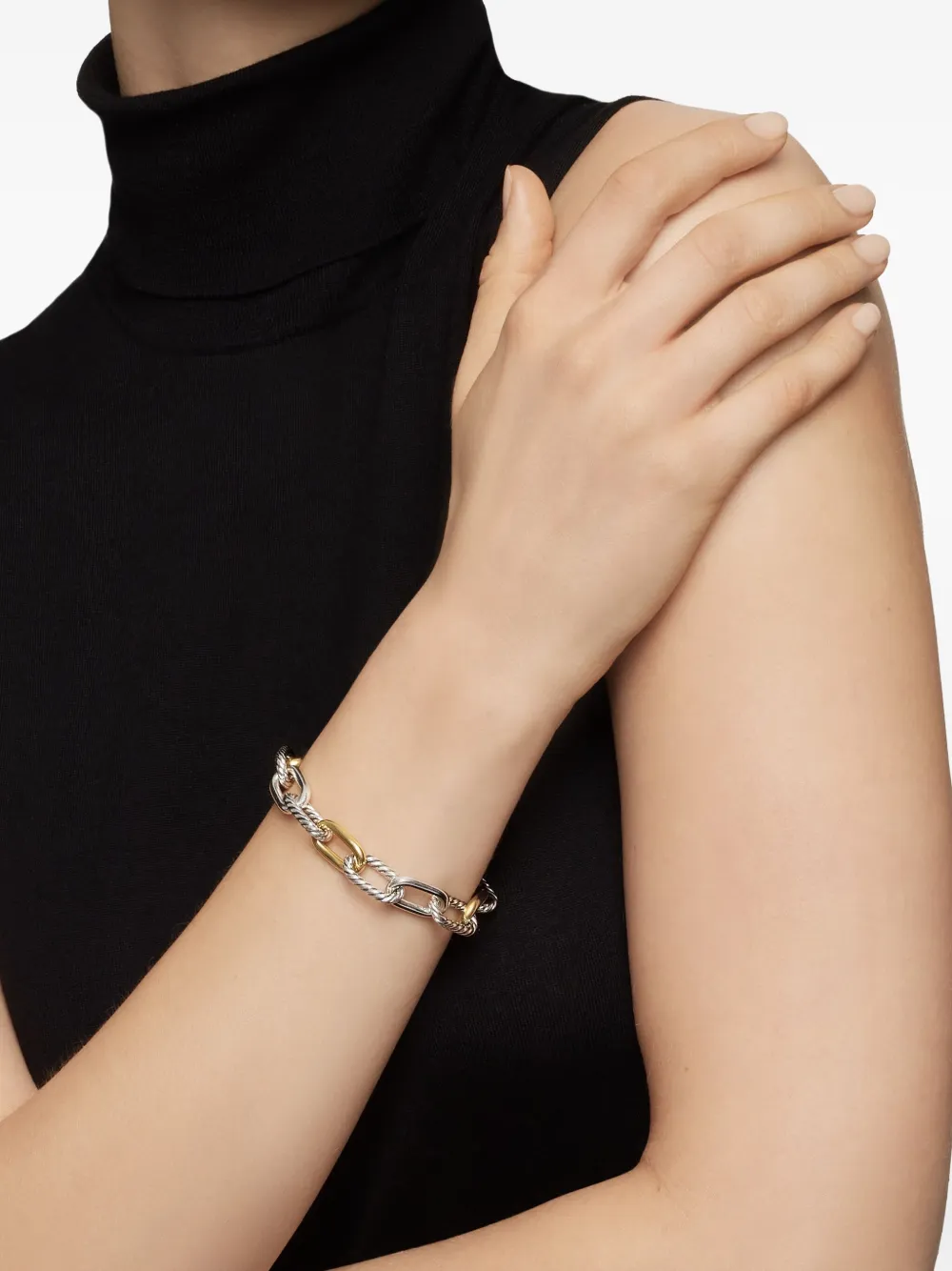 David Yurman 18kt yellow gold and sterling silver DY Madison chain bracelet (11mm) | Image 2