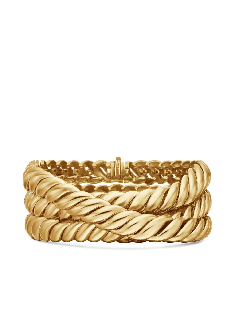 David Yurman pulsera Sculpted Cable Triple Wrap en oro amarillo de 18kt de 8.5mm | dorado | Image 1