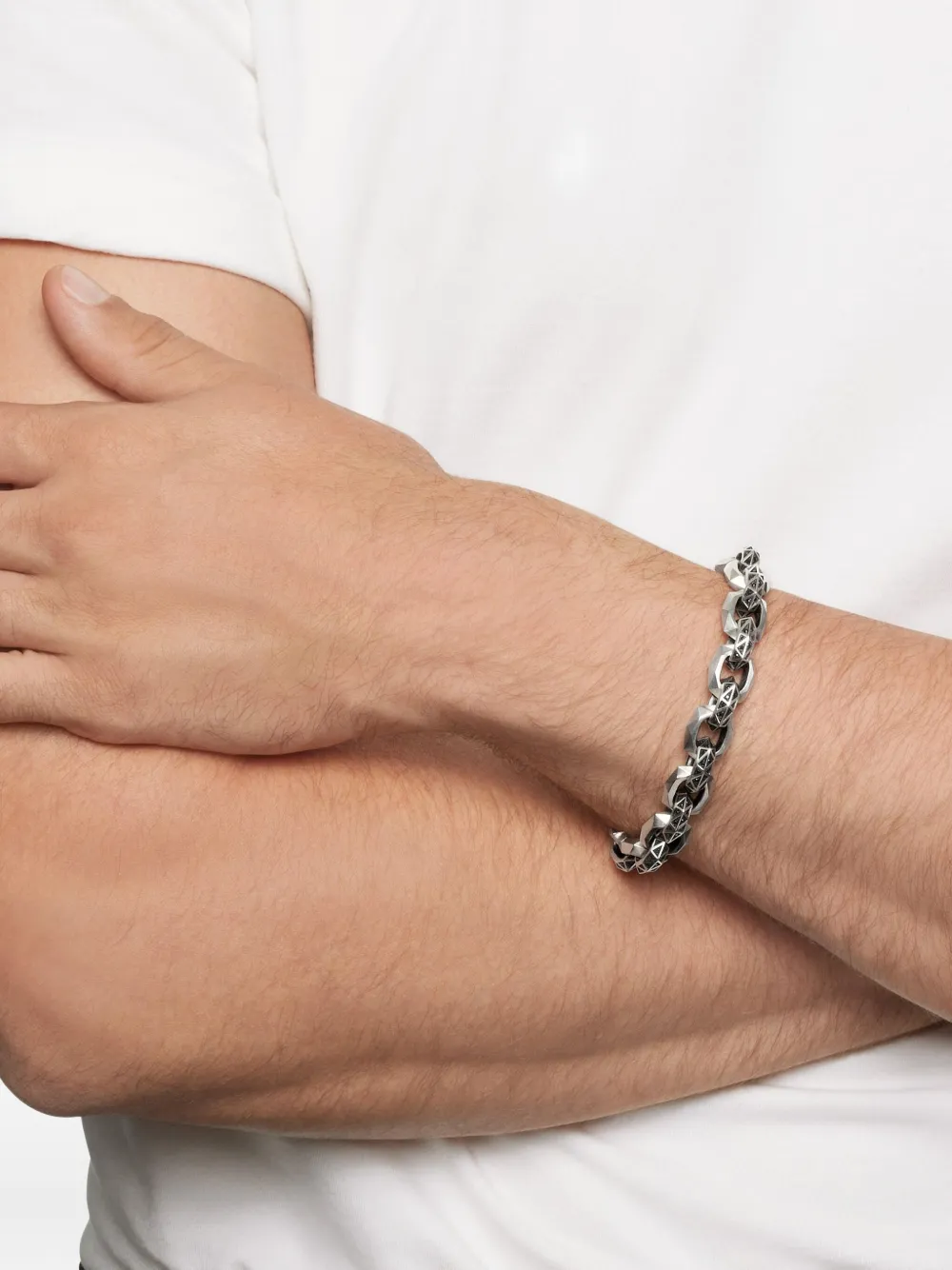 David Yurman pulsera Torqued Faceted Link en plata de ley de 11.6mm | Image 2