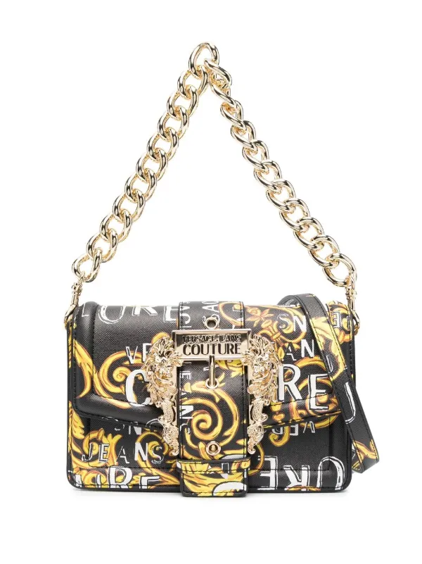 Versace Jeans Couture Baroque Buckle Printed Shoulder Bag - Farfetch