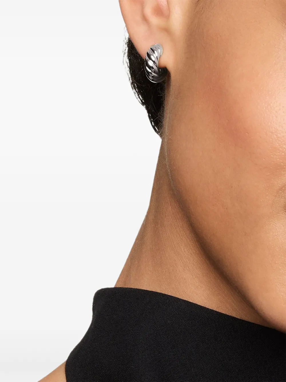 David Yurman sterling silver Sculpted Cable hoop earrings (14.4mm) | Image 2