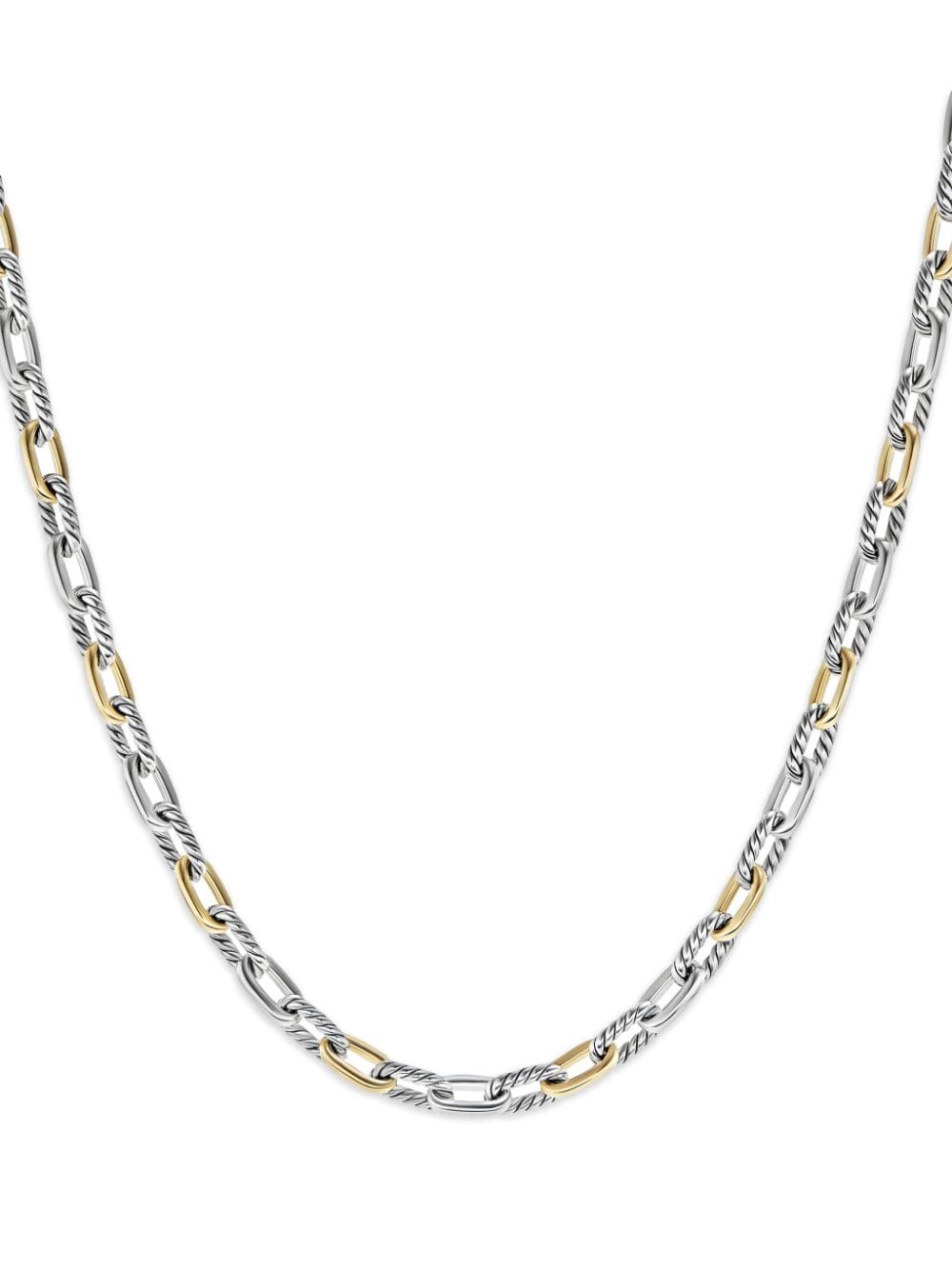 Shop David Yurman 18kt Yellow Gold And Silver Madison 5.5mm Chain Necklace