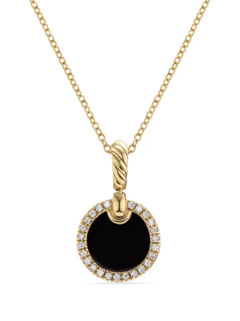 David Yurman 18kt yellow gold Petite DY Elements diamond necklace (17.8mm)